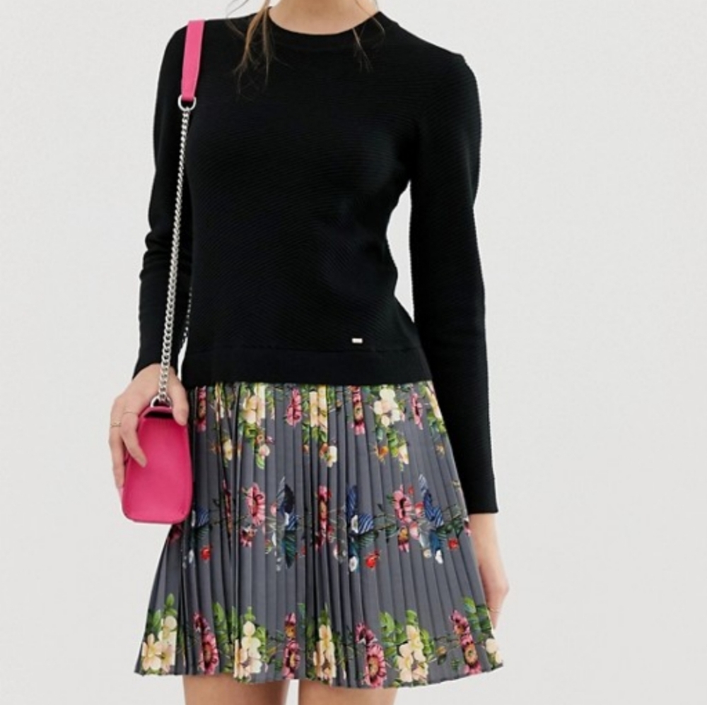 🍒NWT🍒 TED BAKER KNIT SKATER DRESS - Picture 2 of 8
